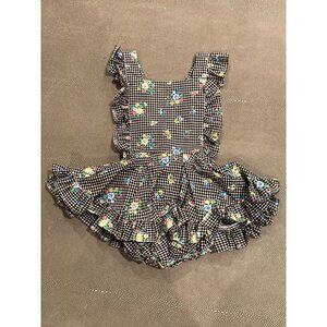 Numi Gingham Floral Pinafore W/ Attached Bloomers 2T NWT